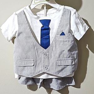 Koala Baby Boutique boy outfit short stripe suit set 6m nwot